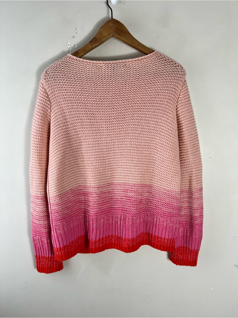 Marc Cain Wool Cashmere Blend Knit Ombré Sweater Peach/Pink Size 42 US 12 - Picture 6 of 14